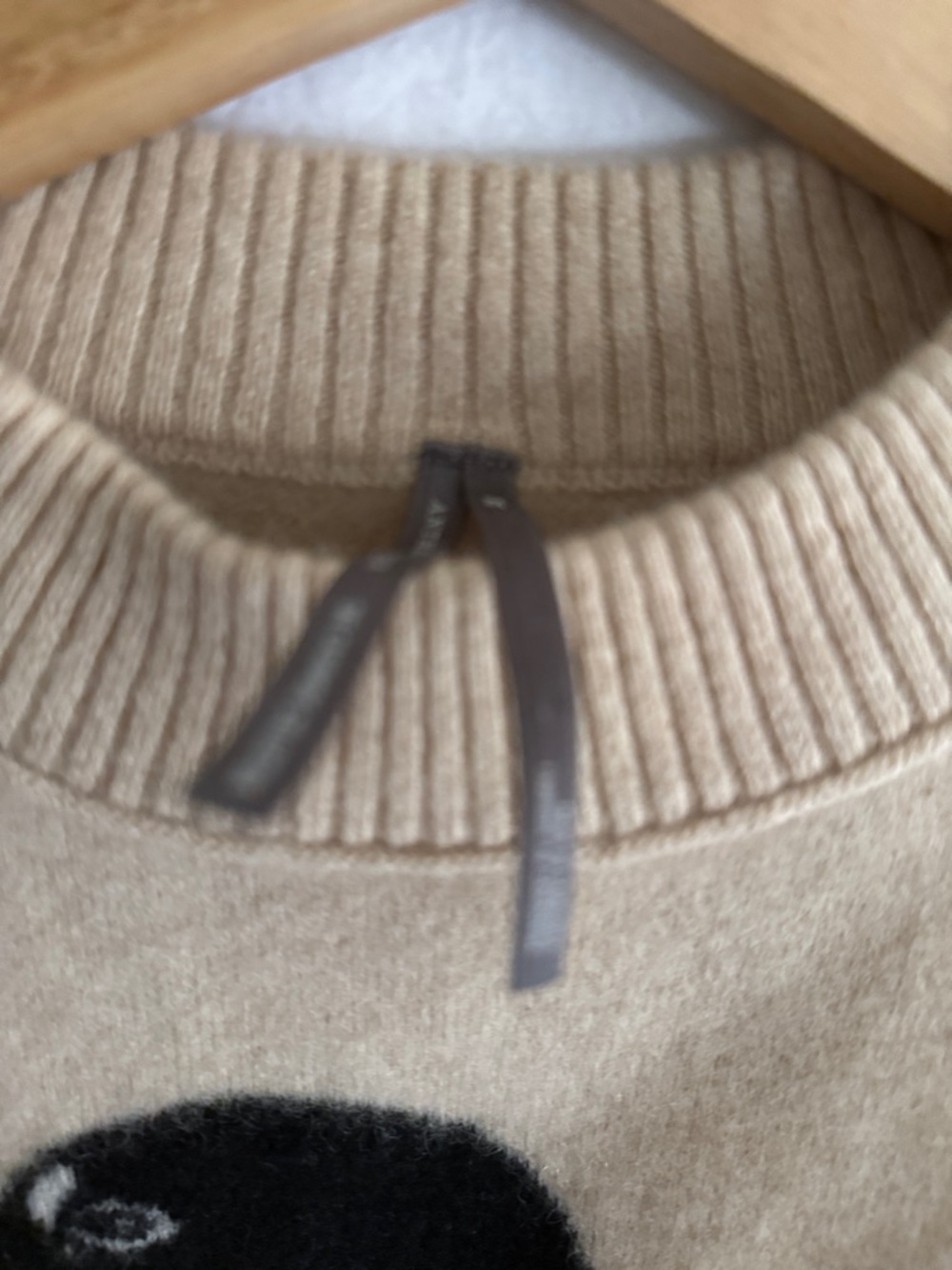 Anthropologie Cashmere Cropped Sweater with Dachshund Wool Motif - Picture 2 of 5
